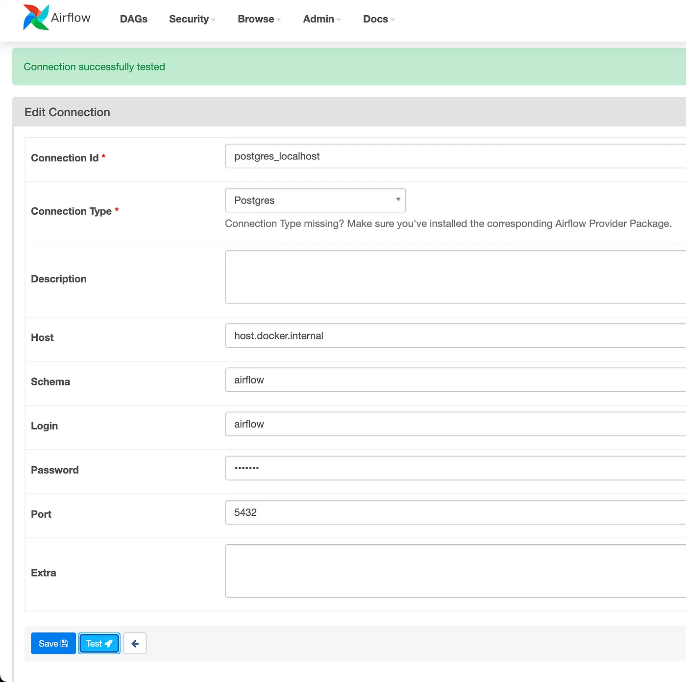 Airflow Postgres Connection